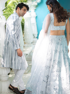 Grey Sherwani Set image 3