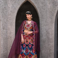 Wine Thread Work Lehenga Set image 0