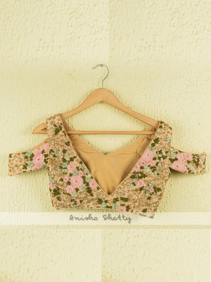 Pineapple Yellow Lehenga and Oyster Floral Blouse Set image 2