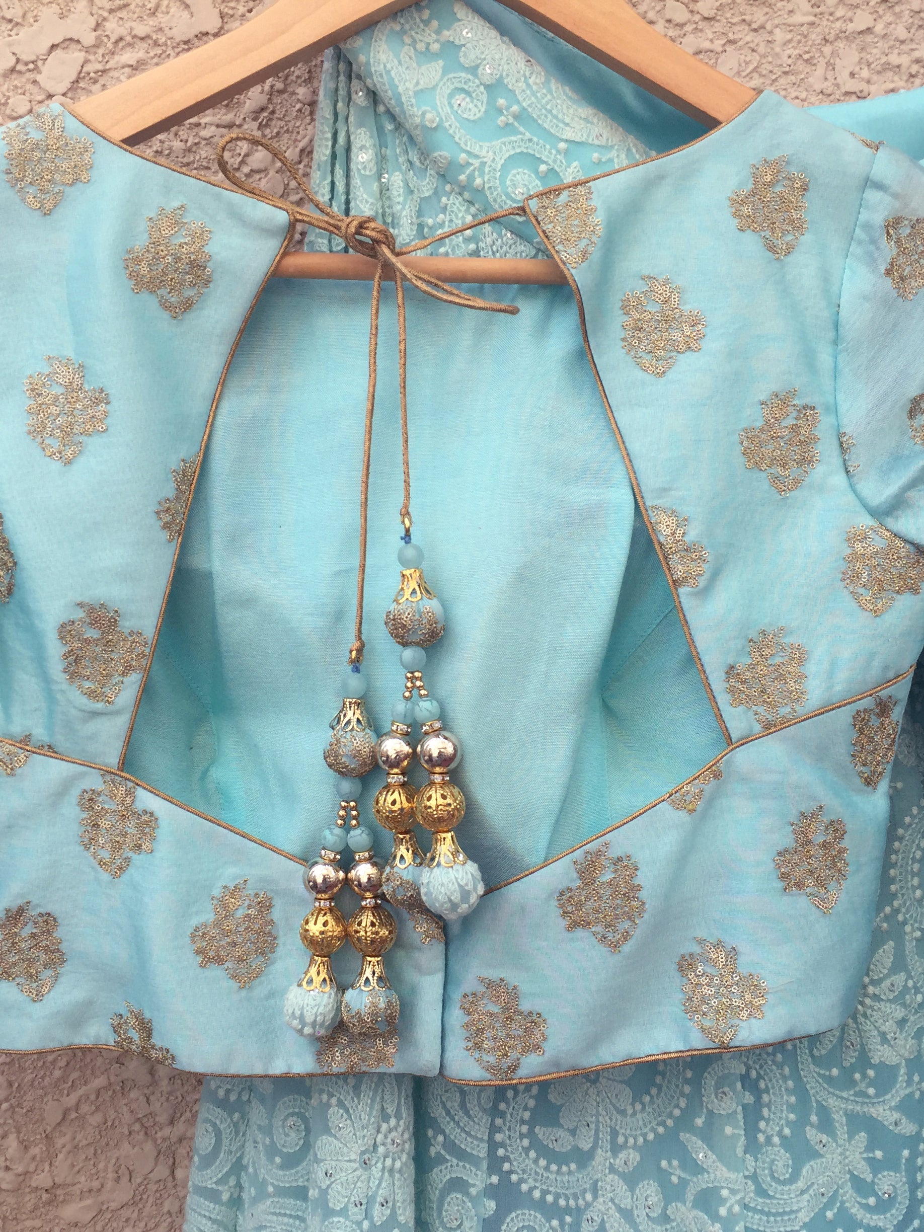 Blue Lucknowi Lehenga image 2