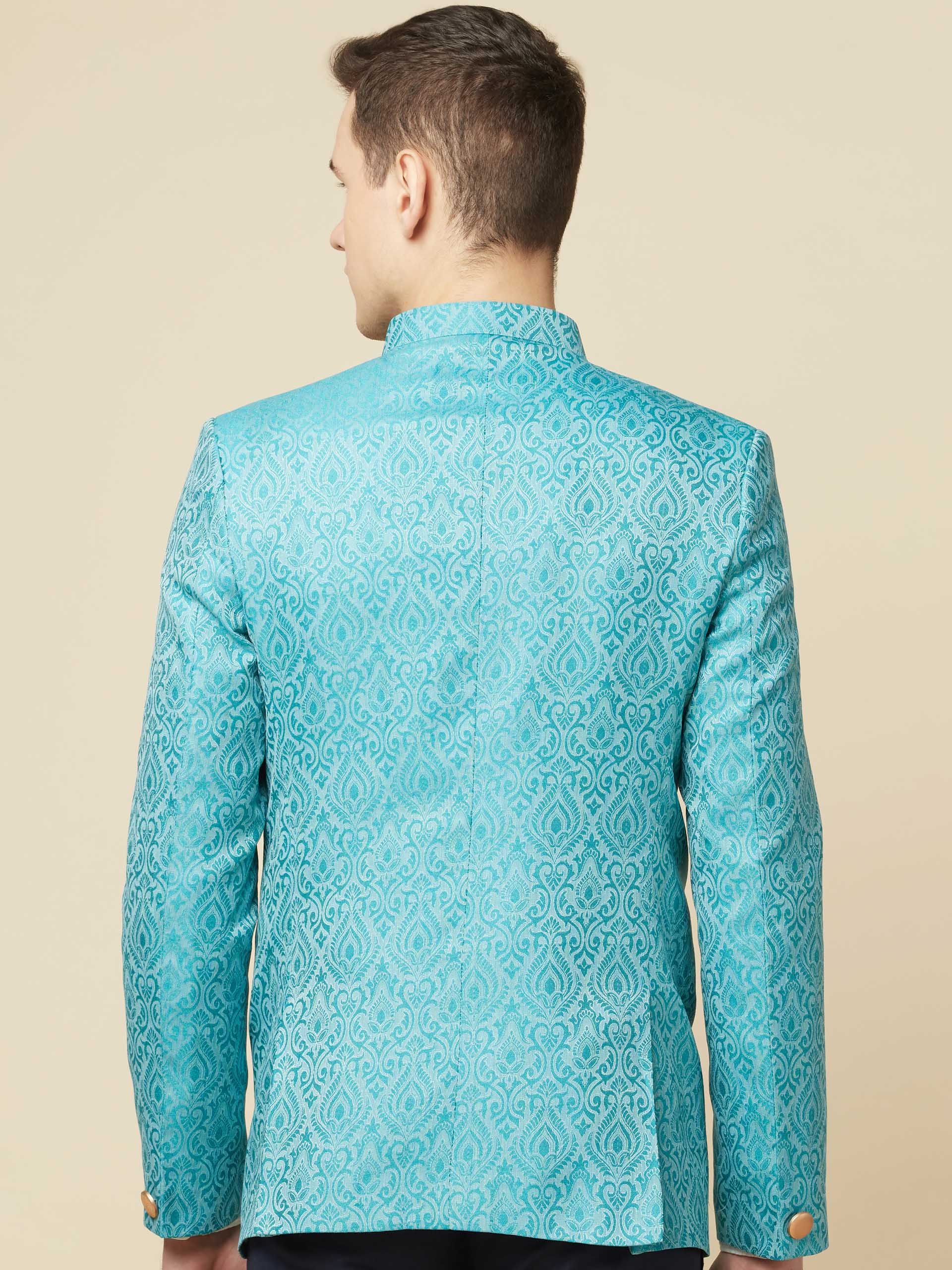 Turquoise Jodhpuri Jacket image 4