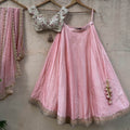 Pink Embroidered Lehenga Set image 0