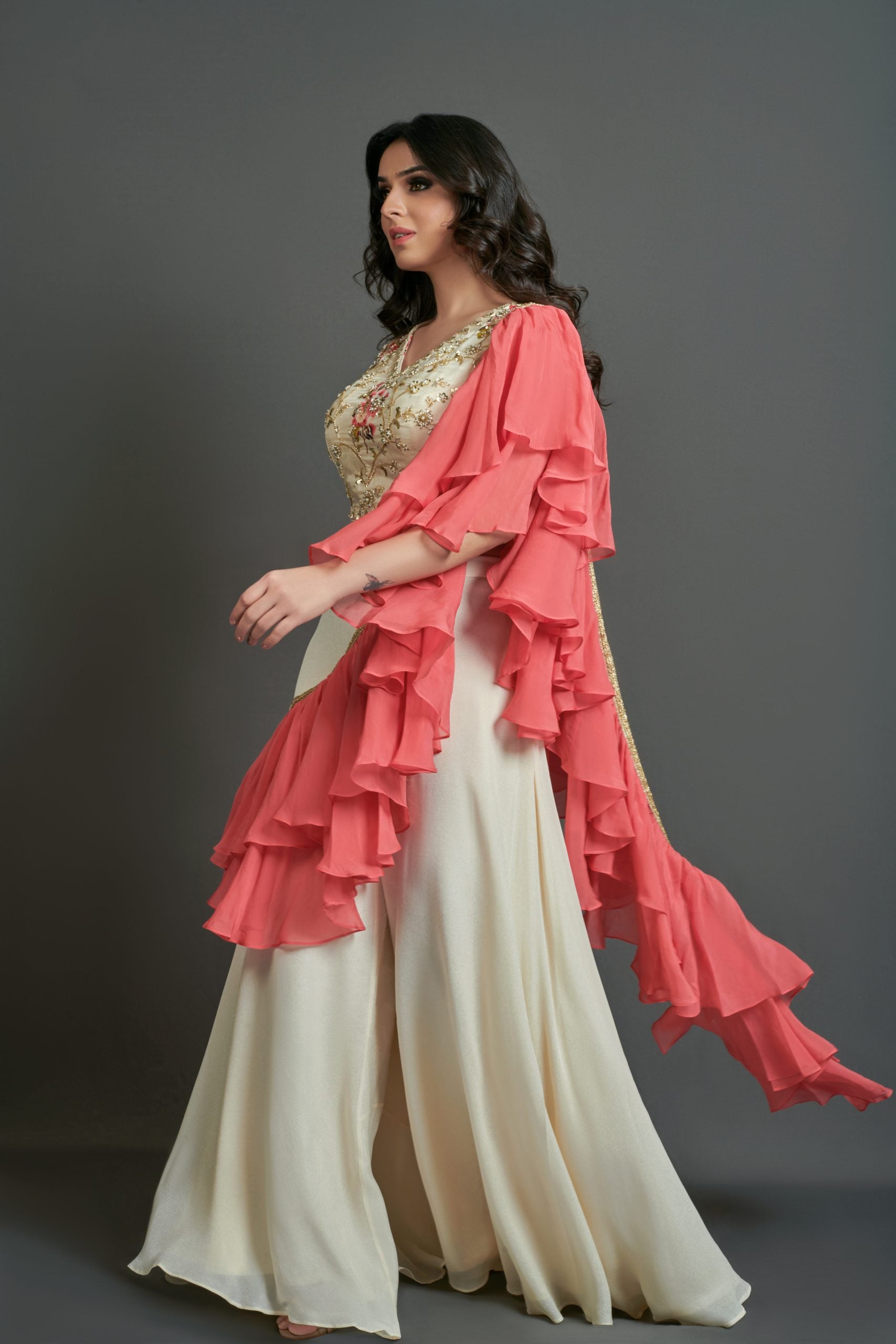 Beige Cream Palazzo Set image 2