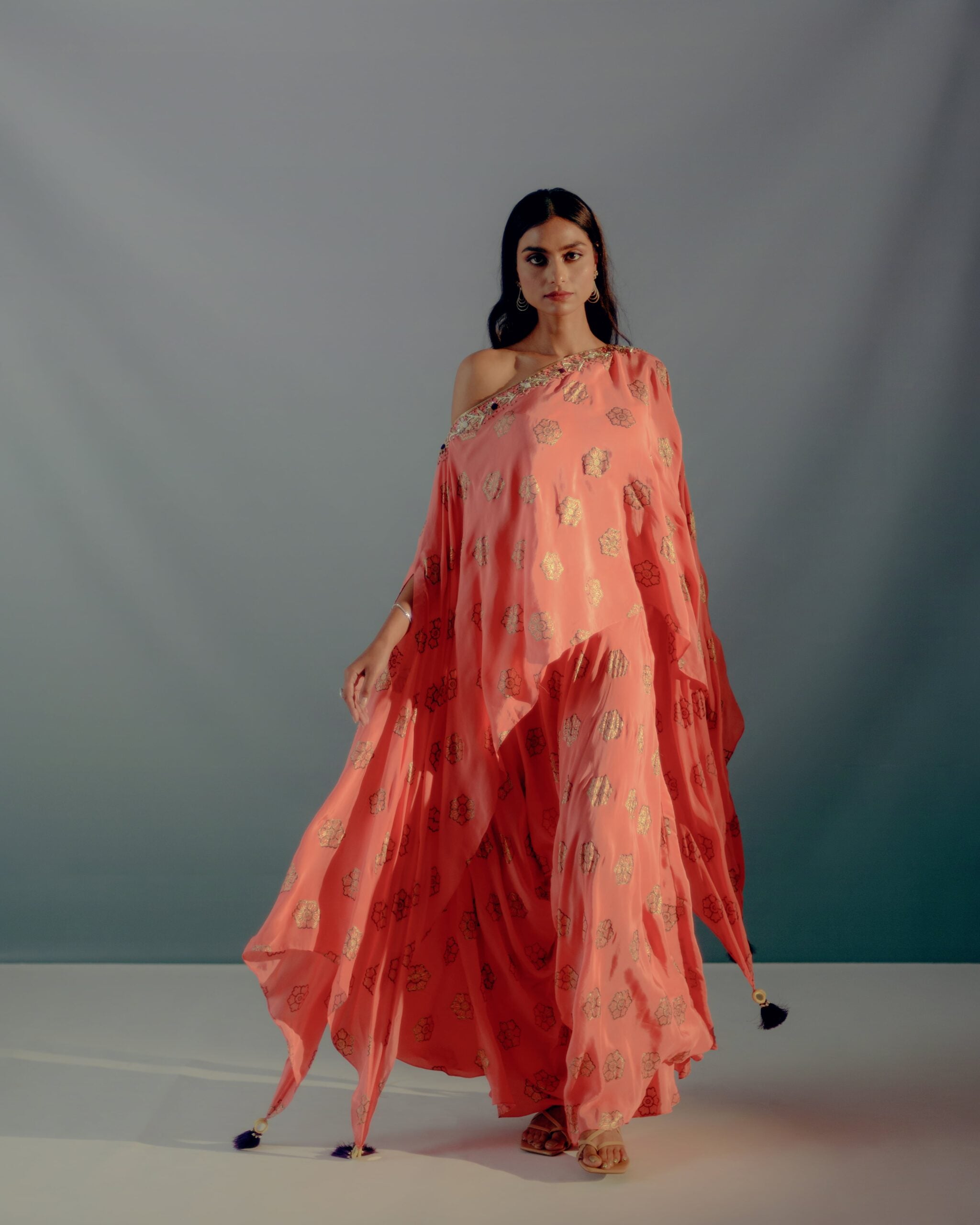 Coral Off Shoulder Co-ord Set - Custom image