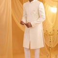 Ivory Embroidered Sherwani Set image 0