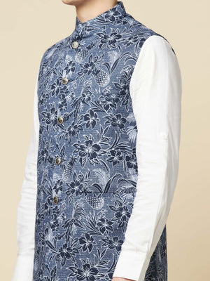 Tropical Print Bundi Jacket Set image 1