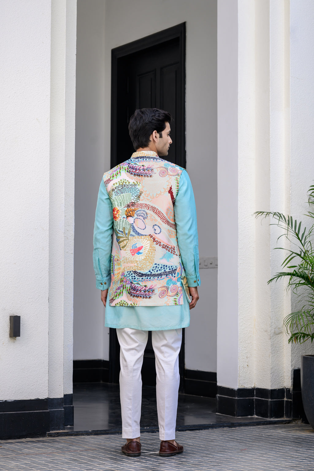 Gardenia Highlighted Half Jacket With Pants image 1