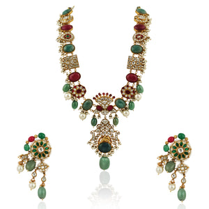 Multicoloured Long Necklace Set image 0