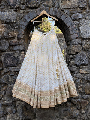 Ivory Mirror Bustier Lehenga Set image 3