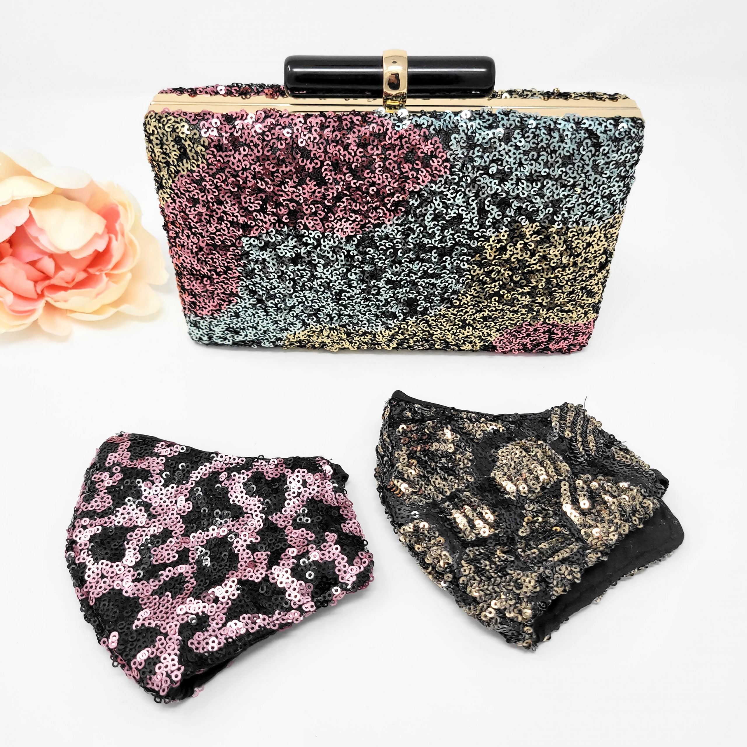 Multi-Color Sequins Embroidered Clutch image 3