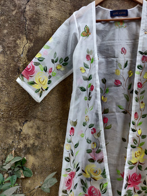 Ivory Palazzo with Hand Painted Long Jacket image 3