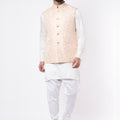 Blush Pink Silk Bundi Jacket Set image 0