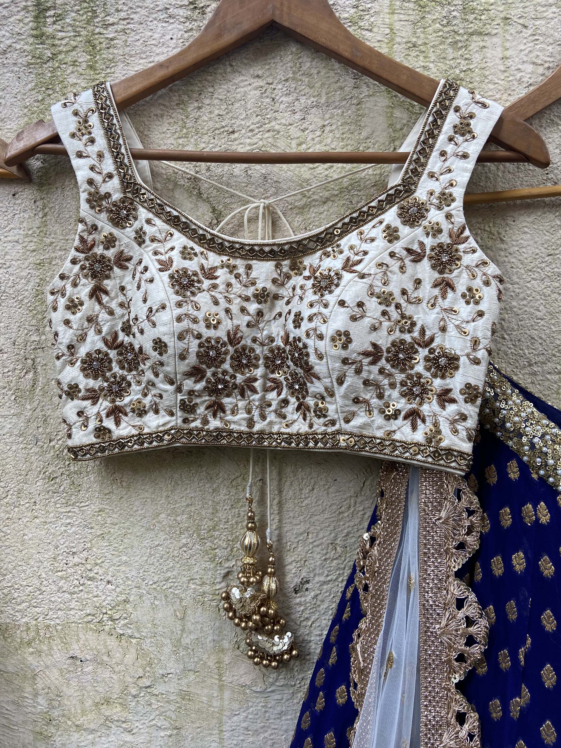 Deep Blue Embroidered Lehenga Set image 1
