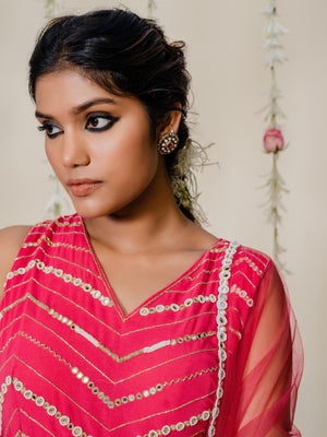 Fuchsia Pink Mirror Sharara Set image 5